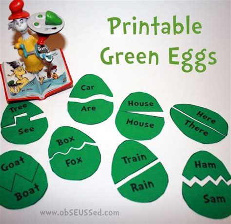 Green Eggs And Ham Rhyme Game Dr Seuss Preschool Activities Dr Seuss