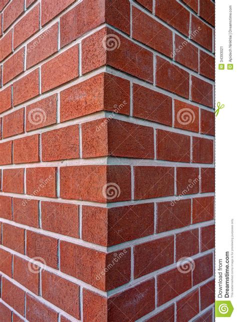 Corner Of Dark Red Brick Wall Stock Image Image 34393021