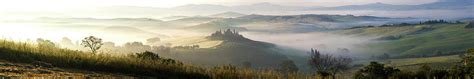 Villa On Hill At Sunrise Val Dorcia Photograph By Peter Adams