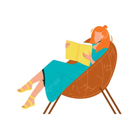 Woman Reading Book Vector Png Images Woman Reading Interesting Book In