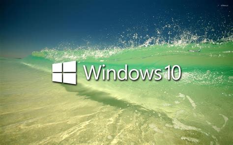 Windows 10 On A Clear Wave Text Logo Wallpaper Computer Wallpapers