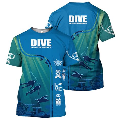 Born To Dive Scuba Diving 3d All Over Printed Shirt Wozoro