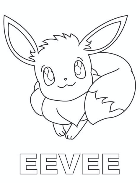 Cute Eevee Pokemon Coloring Pages Free Printable Templates