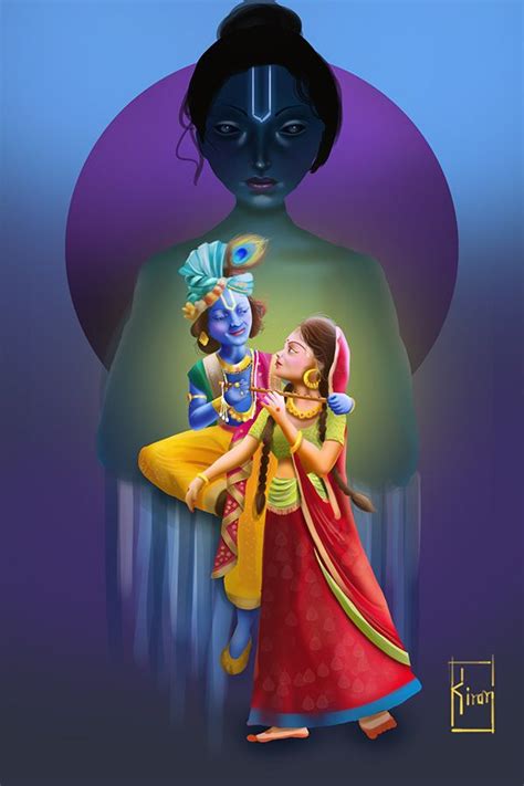 Radha Krishna Illustration On Behance Krishna Radha Painting