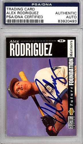 Alex Rodriguez Autographed Upper Deck Collectors Choice Rookie Trading Card Seattle