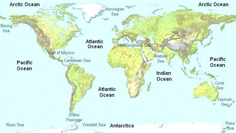 World Map Labeled Seas World Map With Countries