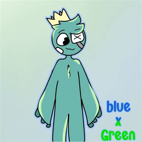 Blue X Green Cartoon Character Rainbow Friends