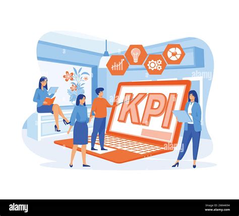 Kpi Data Report Key Performance Indicators With Business Characters