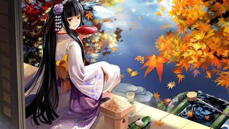 Anime Kimono Girl Wallpapers Top Free Anime Kimono Girl Backgrounds Wallpaperaccess