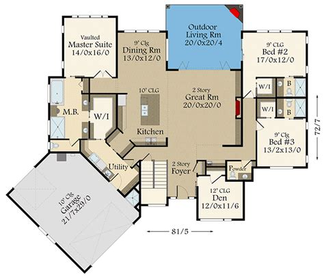 House Plans One Story Open Concept House Plans