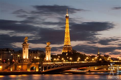 Eiffel Tower And Alexander 3 Bridge At Sunset Bridges Of Paris