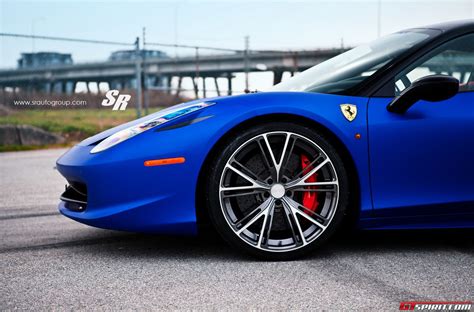 Blue Ferrari 458 Italia With 22 Inch Pur Wheels Gtspirit