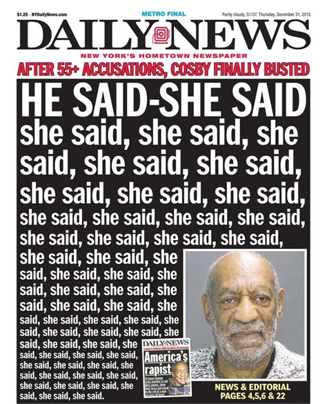 Bill Cosby Daily News Covers Shows How Many Accusers Time