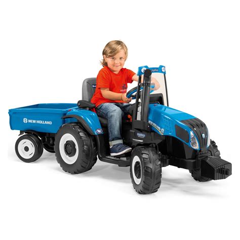 Peg Perego New Holland Tractor Battery Powered Riding Toy Blue