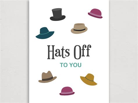 Hats Off To You Vintage Fashion Card Congratulations Card Etsy