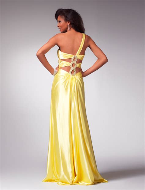 One Shoulder Sweetheart Floor Length Gold Sheath Prom Dress With Jewel