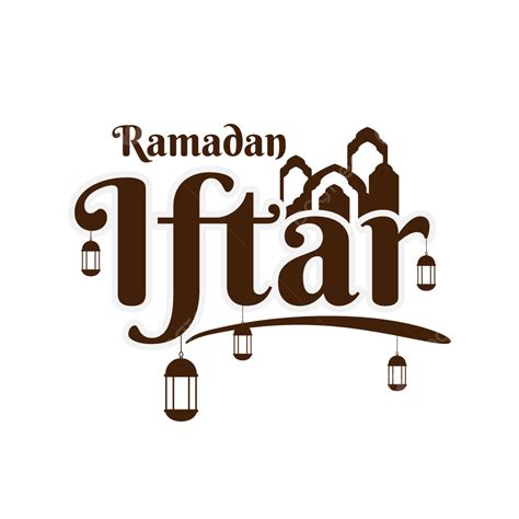 Ramadan Iftar Vector Art Png Lettering Of Ramadan Iftar Brown Color