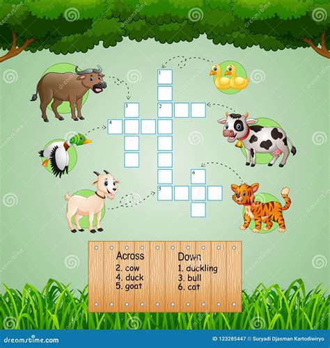 Animal Crossword Puzzles for Kids Games Stock Vector - Illustration of