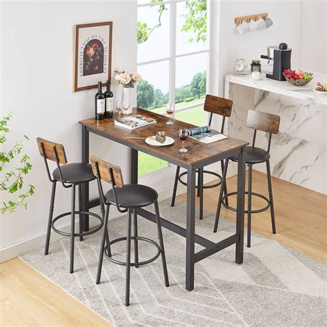 Counter Height Table Set Of 4 Btmway Bar Table Set For 4 Kitchen