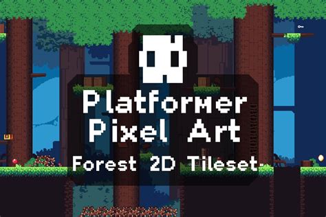 Pixel Art Forest Platformer Tileset Craftpix Net Pixe