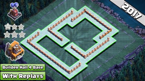 Best Clash Of Clans Builder Hall 4bh4 Base Layout With Replays 2017 ♦