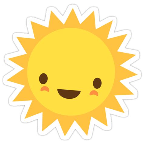 Cute Kawaii Sun Cartoon Character Stickers By Mhea Redbubble