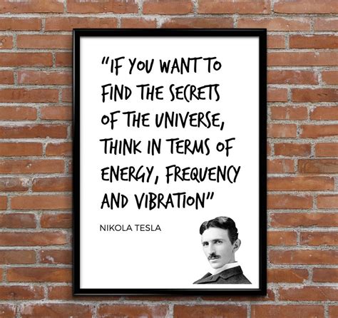 Nikola Tesla Quote Energy Frequency Vibration Poster Etsy Nikola