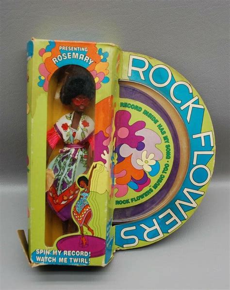 Vintage Mattel Rock Flowers Rosemary Doll Mod 1970 Record African