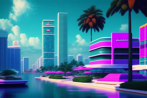 Lexica Vaporwave City 1980s Miami