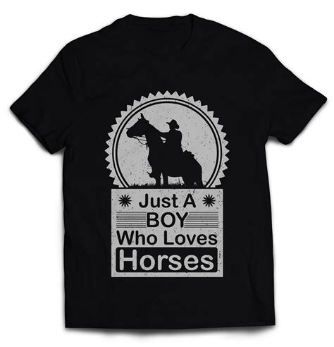 Just A Boy Who Loves Horses Horse Equestrian T Boys T Shirt