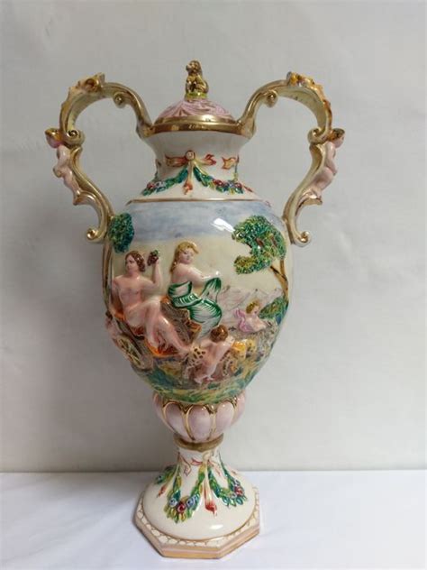 Large Capodimonte Vase Urn With Lid And D Cherubs Figures Catawiki