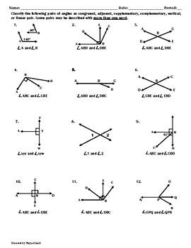 Classifying Angles Worksheet II by Maya Khalil | TpT