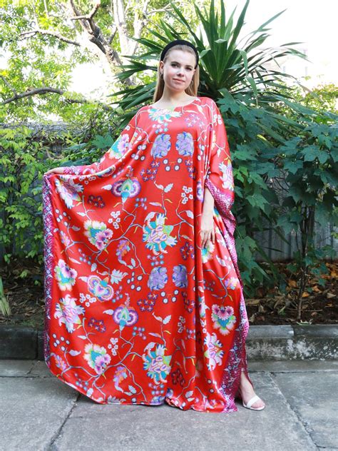 Silk Red Kaftan Caftan Moroccan Kaftan For Women Silk Dress Etsy