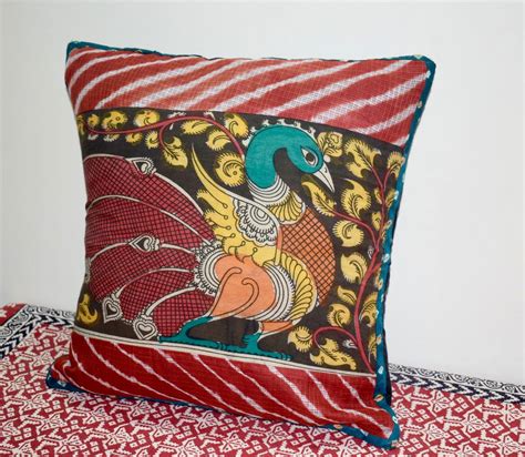 Kalamkari Hand Painted Cushion Covers By Aahanacrafts Madhubani
