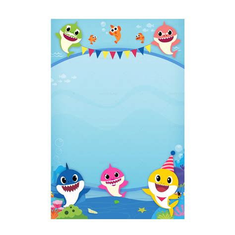 Baby Shark Birthday Invitations