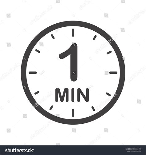 One Minute Icon Symbol Product Labels Stock Vector Royalty Free