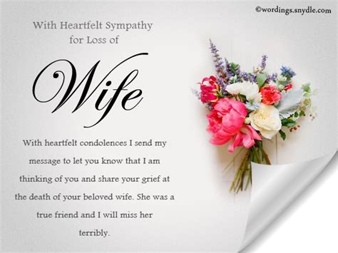 Sympathy Messages For Loss Of A Wife Wordings And Messages