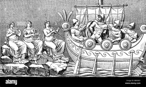 Odysseus Ulysses Greek King Of Ithaca And Hero Passing The Sirens