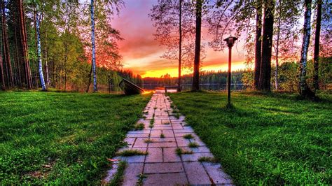 Awesome Scenery With Walking Road Pictures Landscape Wallpaper