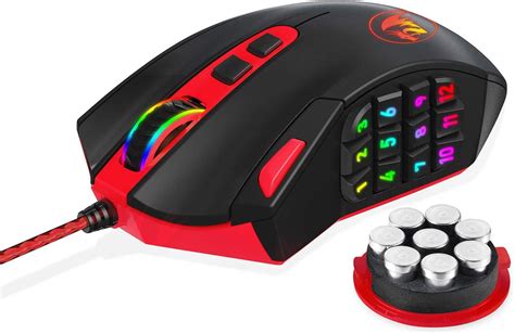 Redragon M901 Gaming Mouse Wired Mmo Rgb Led Backlit Computer Mice