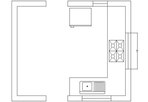 Sink teka cara 45b tg. Simple kitchen top view layout plan cad drawing details ...