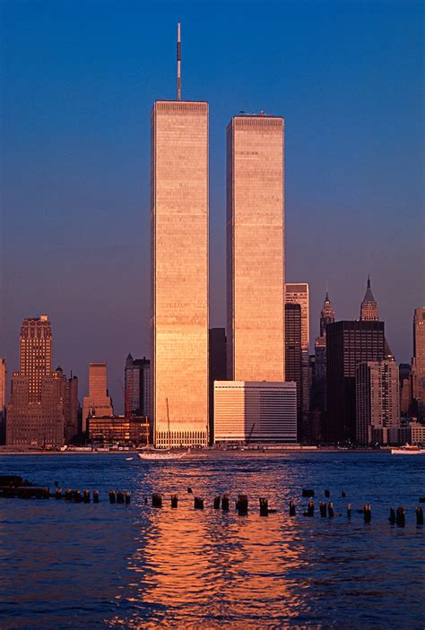 Golden Twin Towers World Trade Center Manhattan Nyc