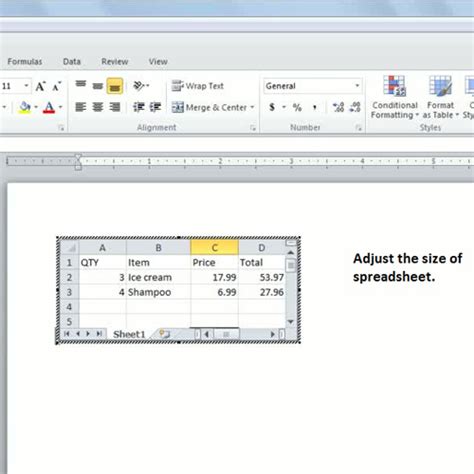 How To Insert An Excel Spreadsheet In Microsoft Word 2010 Howtech