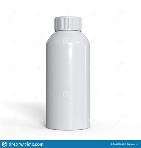 white plastic bottle mockup pharmacy chemistry  cosmetic template pills flask stock