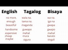 English Tagalog Bisaya Useful Everyday Words - YouTube | Tagalog words ...