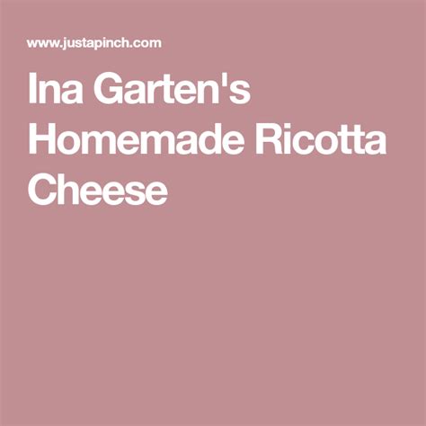 When we made it, we made it i used sour cream instead of ricotta and cheddar instead of gruyere because that's what i had in the. Ina Garten's Homemade Ricotta Cheese | Recipe | Ricotta cheese