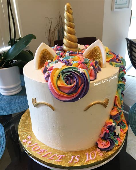 Unicorn Cake I Did For A Little Girls Tenth Birthday Cake Cake