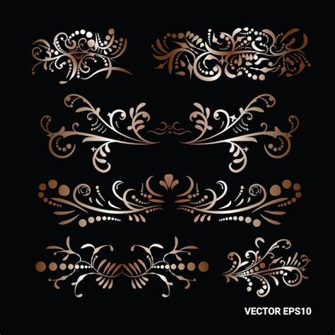 Premium Vector Victorian Set Of Golden Ornate Page Decor Elements