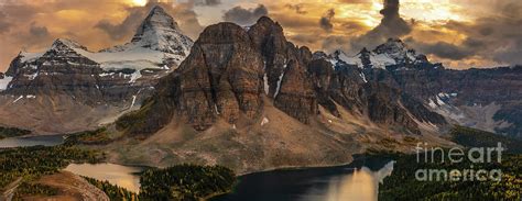 Mount Assiniboine And Sunburst Peak Panorama Photograph By Mike Reid