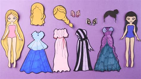 Paper Dolls Dress Up Wardrobe With Clothes Tutorial Easy Drawing How